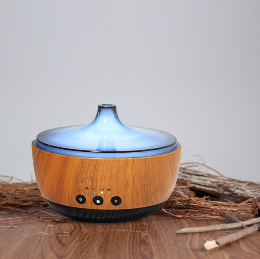 Diffusore di aromi con venature del legno da 200 ml con altoparlante Bluetooth